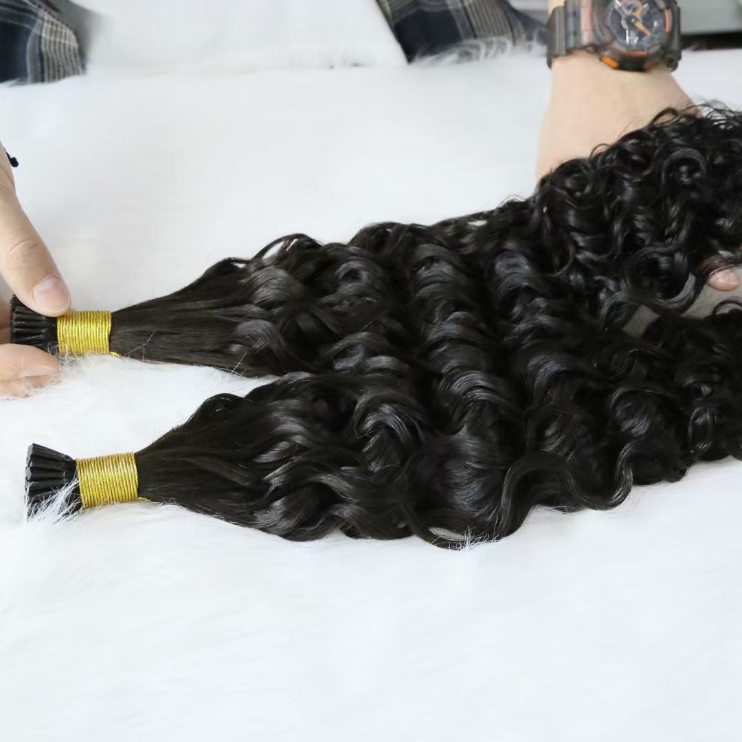 10A Brazilian Deep Wave Human Hair i Tip Microlinks Braiding Human Hair