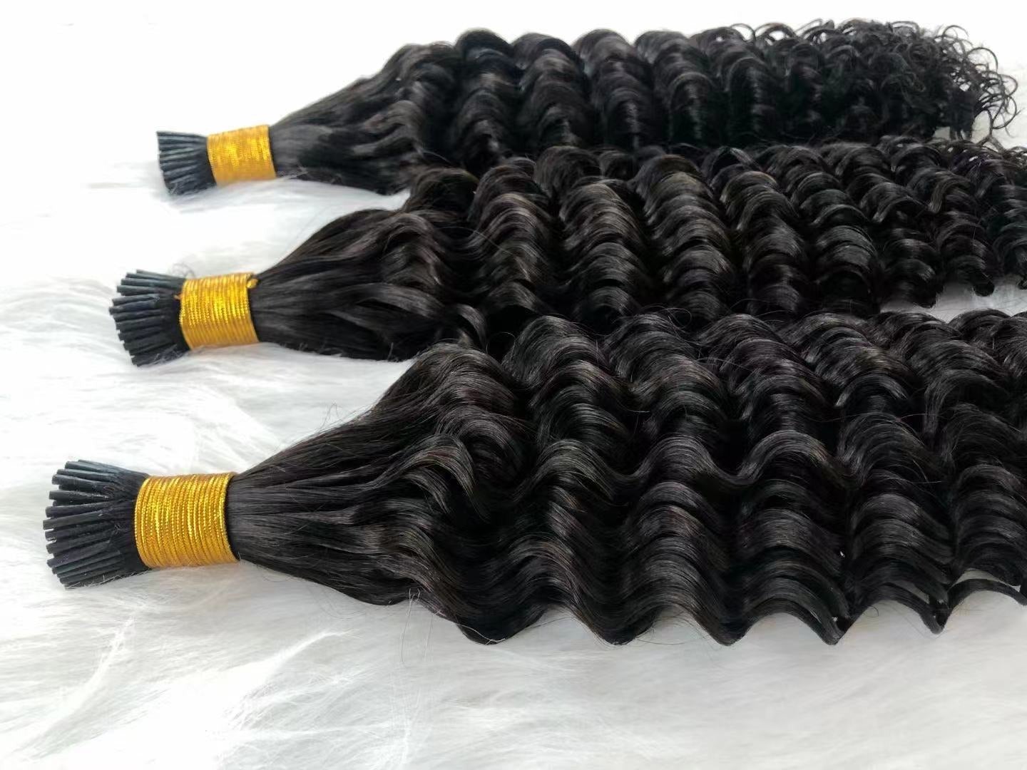 10A Brazilian Deep Wave Human Hair i Tip Microlinks Braiding Human Hair