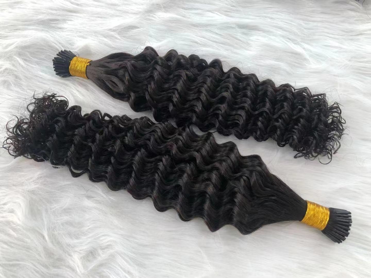 10A Brazilian Deep Wave Human Hair i Tip Microlinks Braiding Human Hair