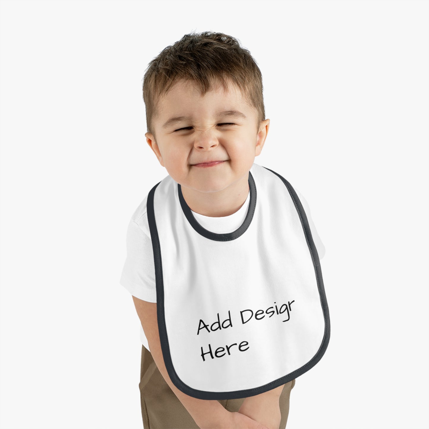 Baby Contrast Trim Jersey Bib