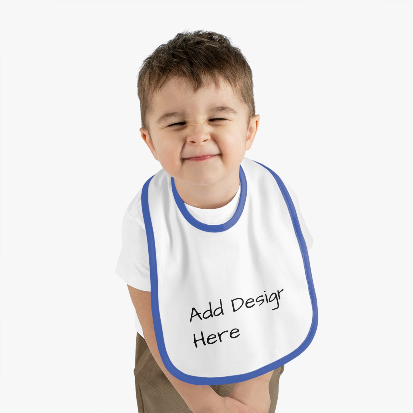 Baby Contrast Trim Jersey Bib