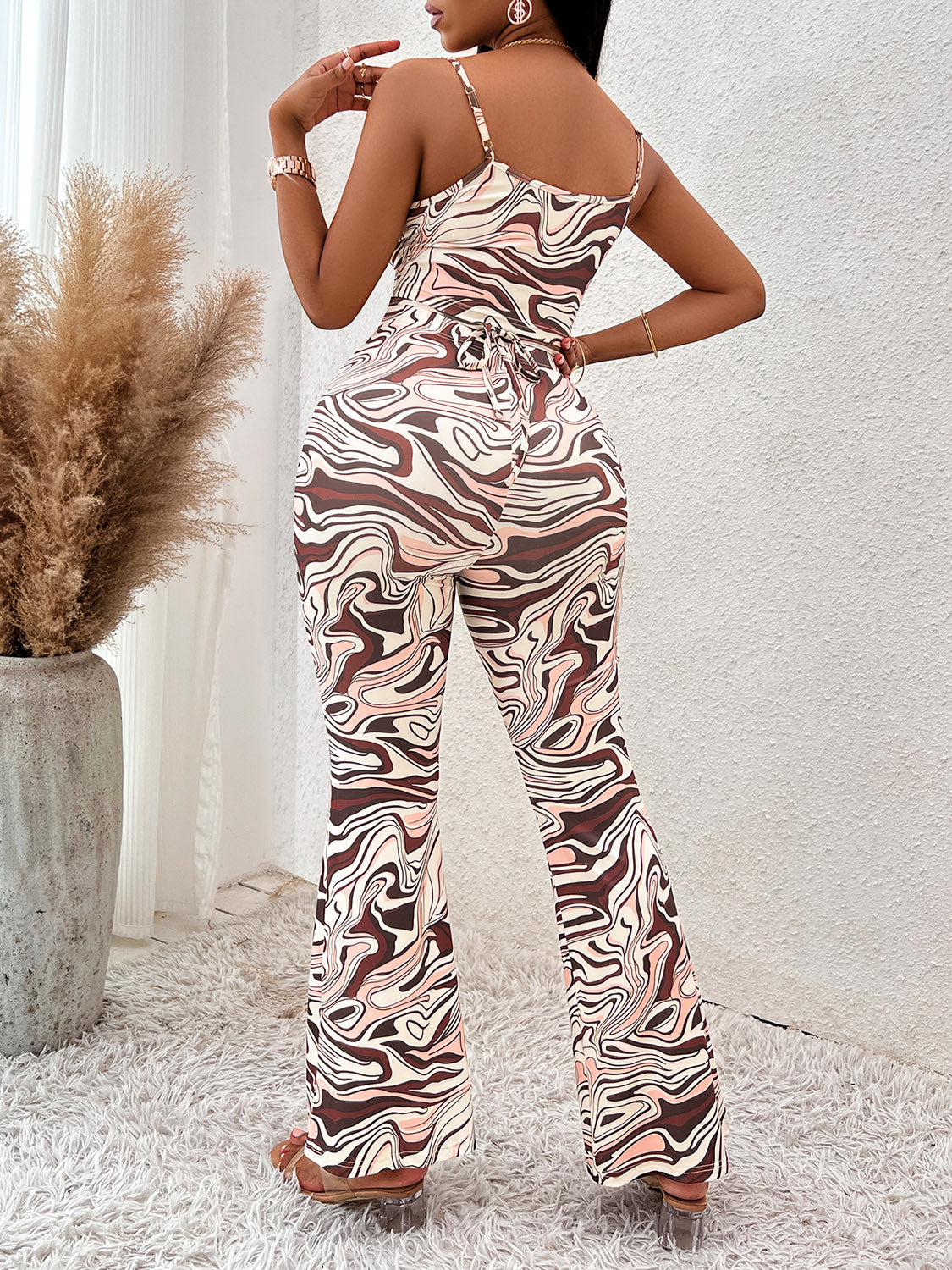 Tiffany Printed Sleeveless Wide Leg Jumpsuit