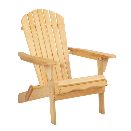 Gardeon Outdoor Chairs Furniture Beach Chair Lounge Wooden Adirondack