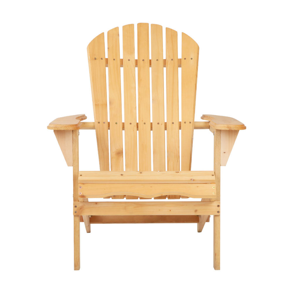 Gardeon Outdoor Chairs Furniture Beach Chair Lounge Wooden Adirondack