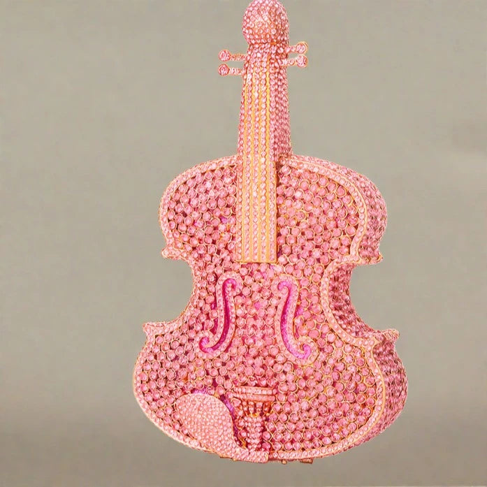 Violin Shaped Crystal Clutch