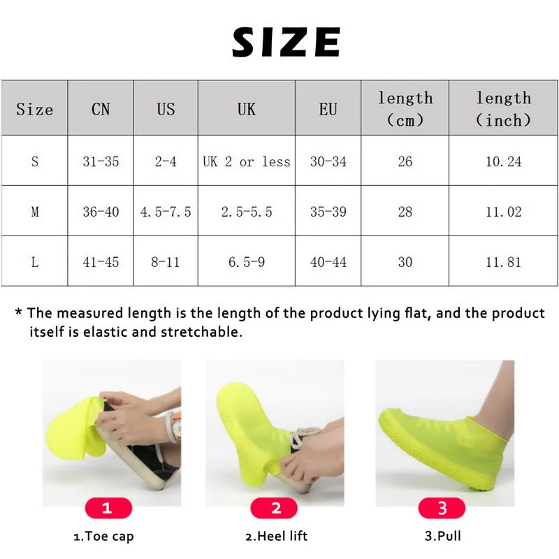 Waterproof Reusable Non-Slip Rain Shoe Covers Protector