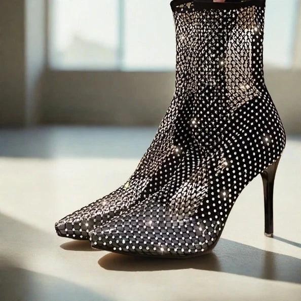 Talk Of the Town Crystal Rhinestone Boots