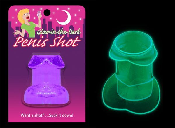 Glow In The Dark Penis Shot Glass Purple 1.5oz