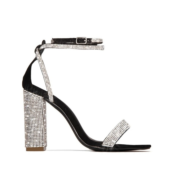 Chunky Rhinestone High Heel