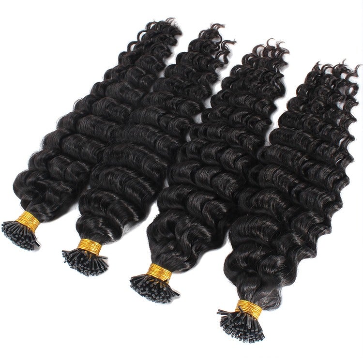 10A Brazilian Deep Wave Human Hair i Tip Microlinks Braiding Human Hair