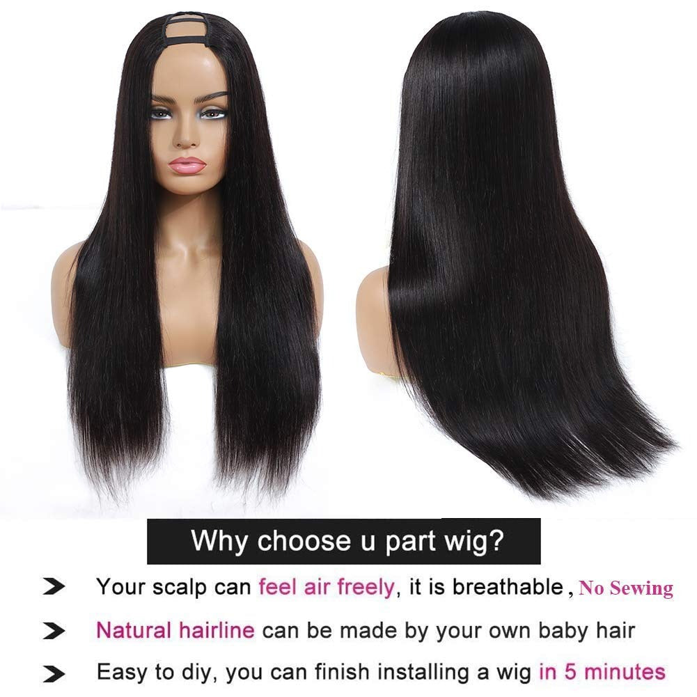 Brazilian U Part Wig Straight Hair Human Hair Wigs